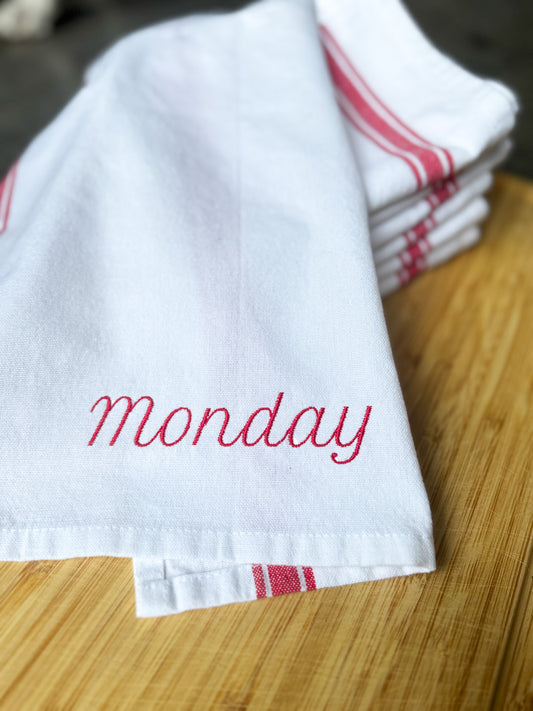 Days of the Week Dish Towel